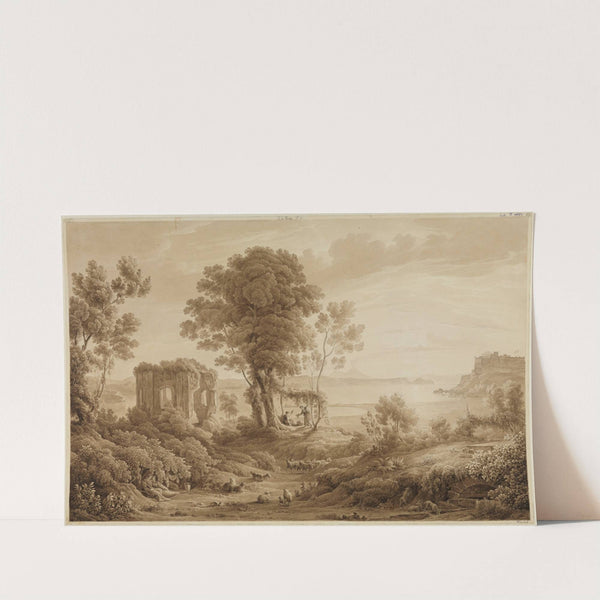 Blick auf den Vesuv und das Kastell von Bajae. by Carl Ludwig Frommel
