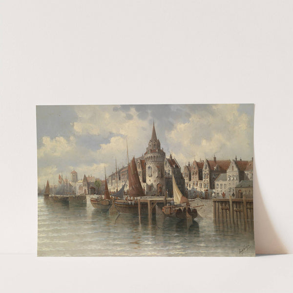 Blick auf eine Hafenstadt by August Von Siegen