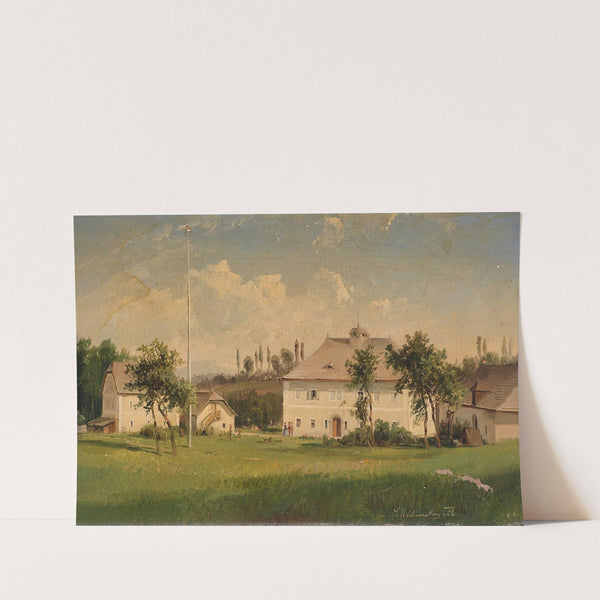 Blick auf einen Gutshof by Ludwig Halauska