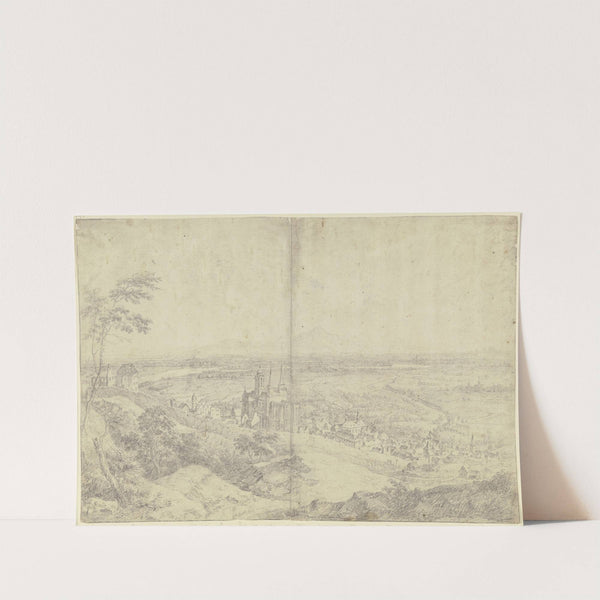 Blick auf Oppenheim am Rhein mit der Katharinenkirche, in der Ferne das Rheintal by Christian Georg Schütz the elder