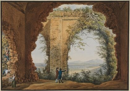 Blick aus der Villa des Maecenas auf Monte Cavo und Rocca di Papa