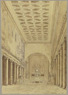 Blick durch das Mittelsschiff zum Altar von S. Lorenzo fuori le mura in Rom