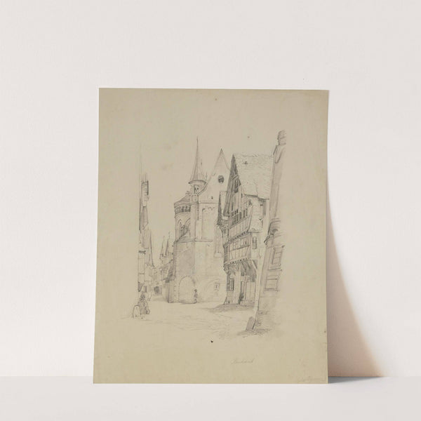 Blick durch die Oberstraße gen Süden auf den Chor von St. Peter in Bacharach by Victor Müller