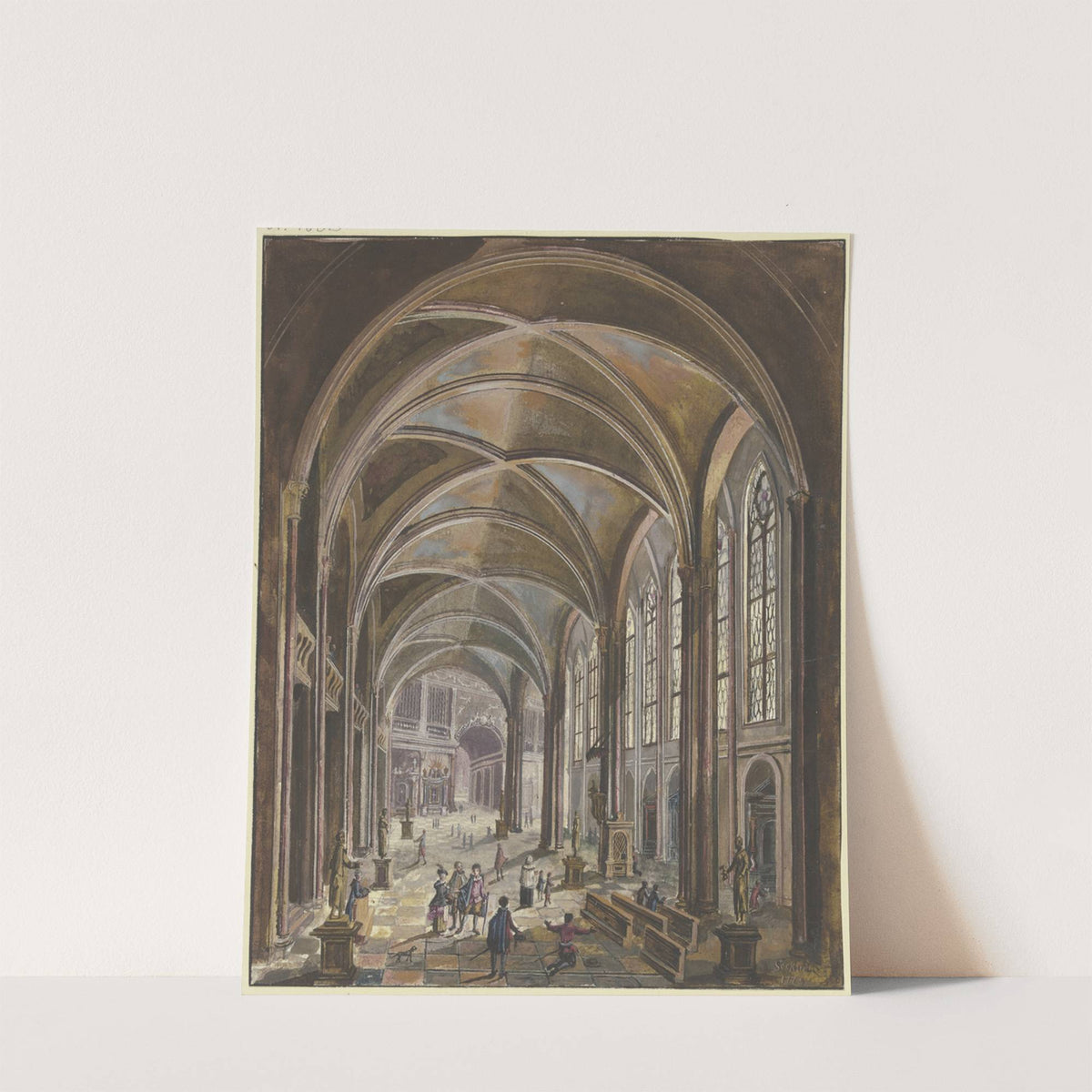 Blick In Ein Kircheninneres Mit Gotischen Fenstern Und Barockausstattung by Christian Stöcklin