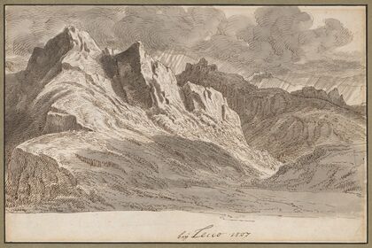 Blick über die Berge bei Lecco
