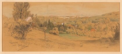 Blick über Pötzleinsdorf auf Wien von der Julienhöhe aus (1907)