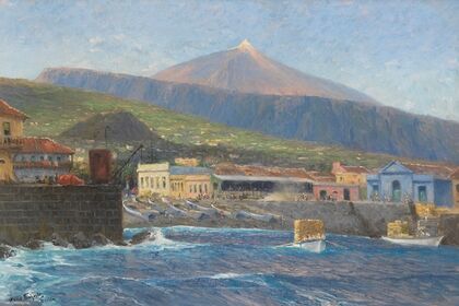 Blick vom Meer aus auf Pozo de Martianez, Puerto Orotava, Tenerife