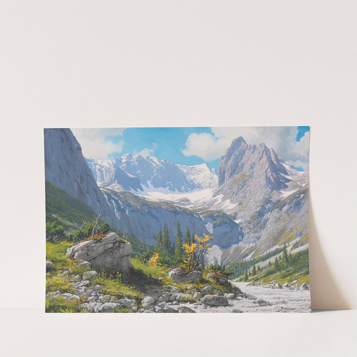 Blick von der Höllentalangerhütte zum Höllentalgletscher und den Riffelwandspitzen by Rudolf Reschreiter