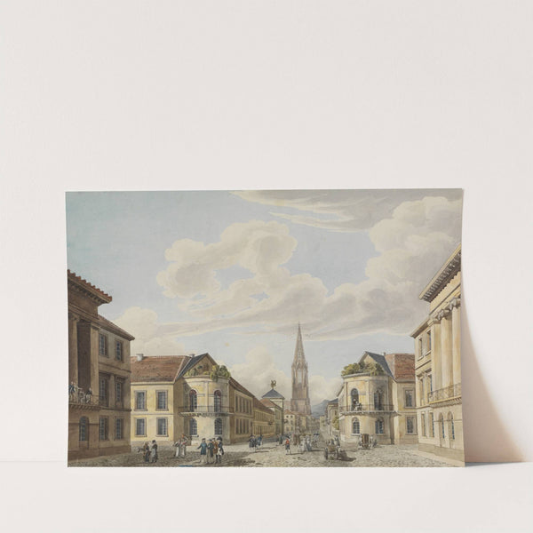 Blick von der Zähringer Vorstadt in die Stadtmitte von Freiburg by Carl Ludwig Frommel