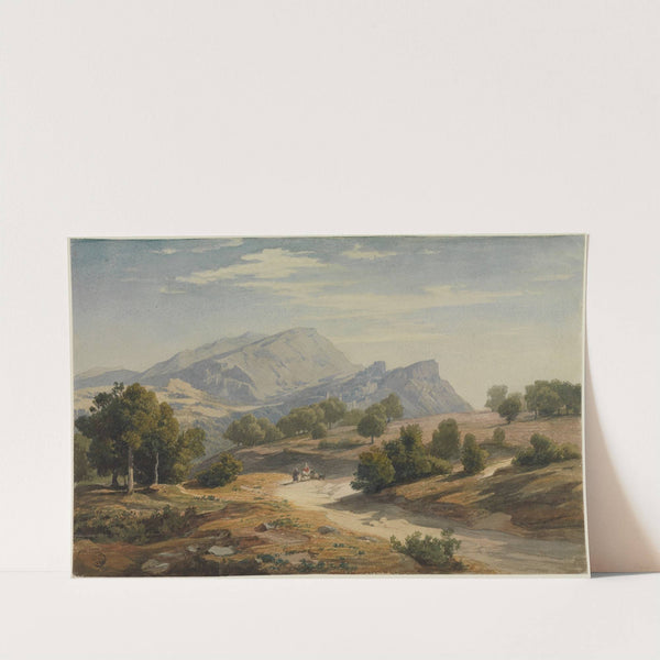 Blick von Osten auf Rocca Canterano und die Mamellen im Hintergrund by Johann Wilhelm Schirmer