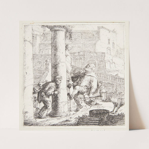 Blind tigger, som støder ind i en søjle by Thomas Wijck