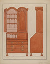 Block Front Desk with Cabinet Top