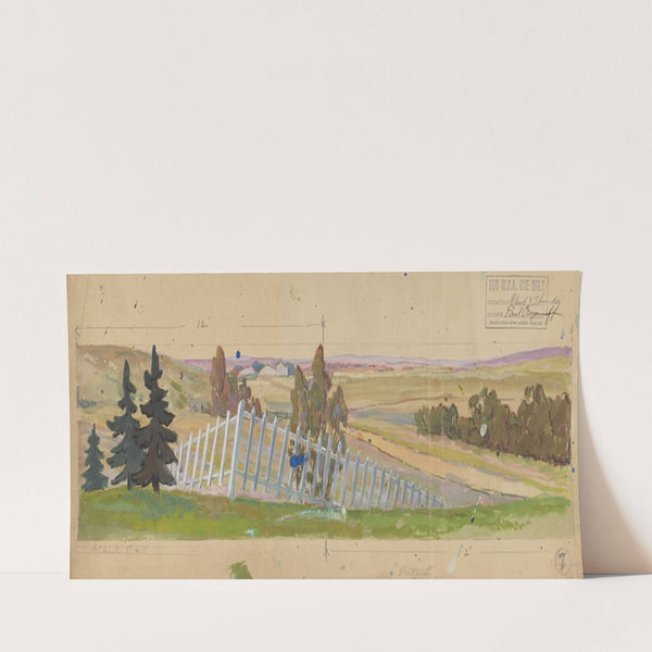 Blood and Thunder: Sketch no. 4 (Picket Fence with Trees and Fields) (1934-1943) by Paul Ouzounoff
