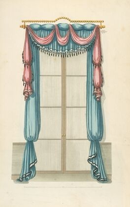 Blue and Red drapery