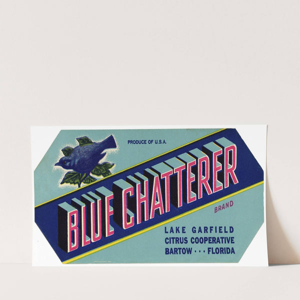 Blue Chatterer Brand Citrus Label (1930-1950)