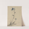 Blue flower blossom and bud at the end of a stalk by Katsushika Hokusai