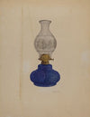 Blue Glass Lamp
