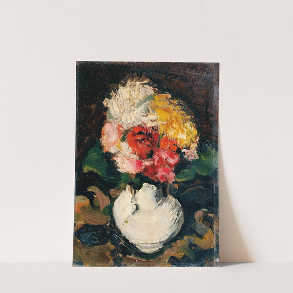 Blumenbouquet In Weißer Vase by Anton Faistauer