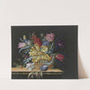 Blumenkorb Mit Tulpen, Levkojen, Rittersporn Und Anderen Blumen Auf Einem Tisch by Barbara Regina Dietzsch