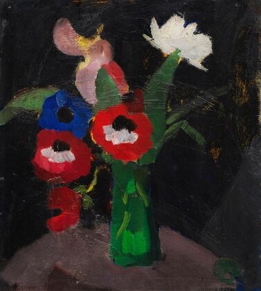 Blumenstilleben auf schwarzem Grund III (Anemonenstrauß) (1913)