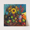 Blumenstilleben mit Sonnenblumen, Gladiolen und Pickelhelm (1915) by Peter August Böckstiegel