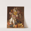 Blumenstillleben mit Früchten und Nymphensittichen by Leopold von Stoll