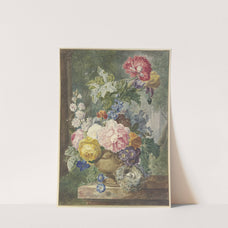 Blumenstrauß In Einer Vase, Dabei Ein Vogelnest by Georgius Jacobus Johannes van Os