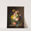 Blumenstrauß mit Vogelnest und Schmetterling by Josef Lauer
