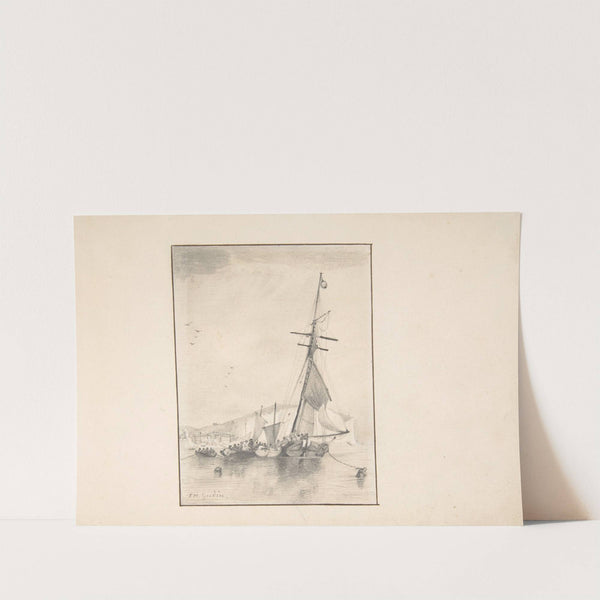 Boats Moored Near Cliffs of Dover (19th century) by T. H. Yudin