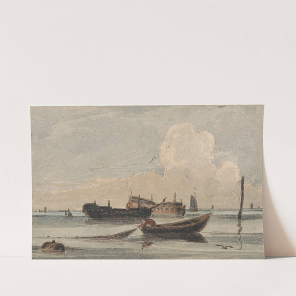 Boats on a Calm Sea by François Louis Thomas Francia