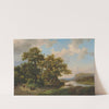 Boats on a lake - Summer landscape by Marinus Adrianus Koekkoek