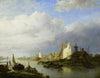 Boats on a River with a Beacon of Light