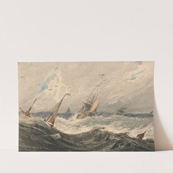 Boats on a Stormy Sea by François Louis Thomas Francia
