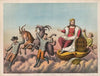 Bock Beer [goats carrying Gambrinus on a chariot] (1881)
