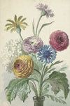 Boeket bloemen in de hals van een groene vaas