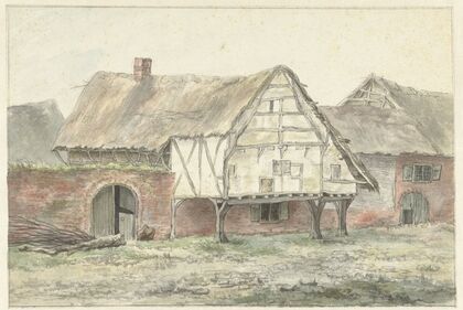 Boerderij met een muur