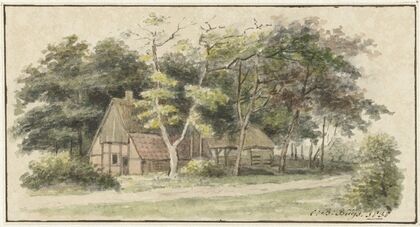 Boerderij tussen bomen (1838)