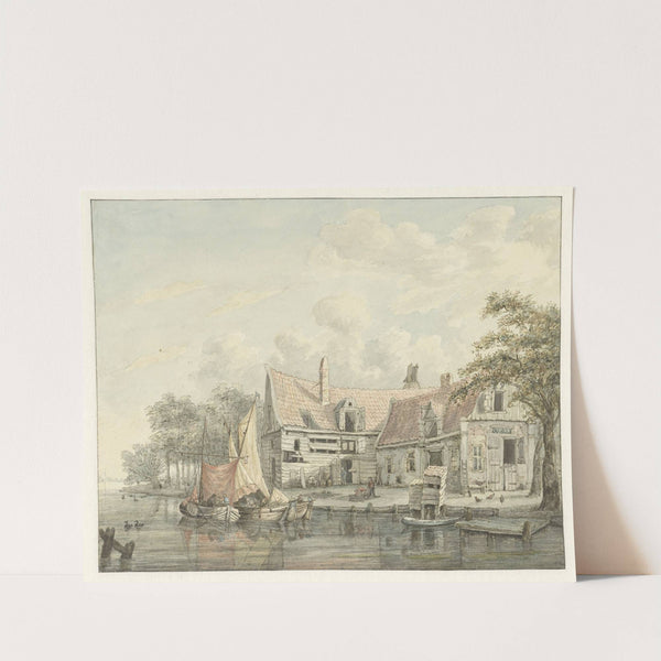 Boerenerf aan het water (1794 - 1863) by Gerrit Hulseboom