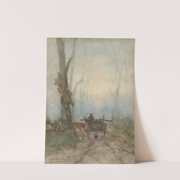 Boerenkar op bosweg (1834 - 1903) by Johan Hendrik Weissenbruch