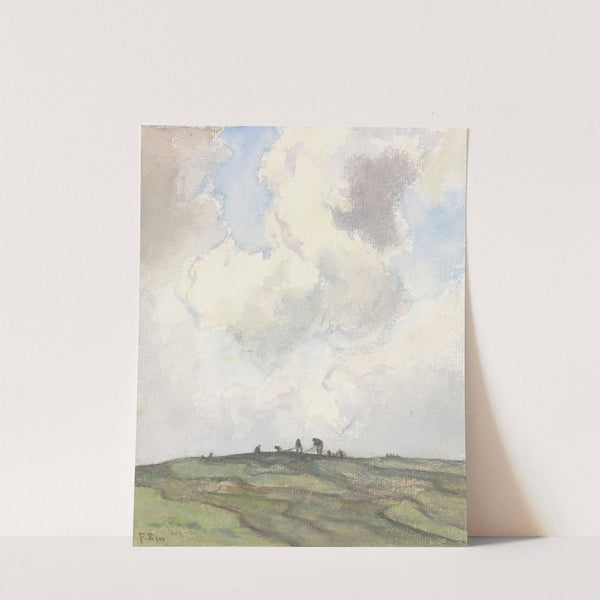 Boeten van netten op een grasveld achter de duinen (1872 - 1944) by Frans Smissaert