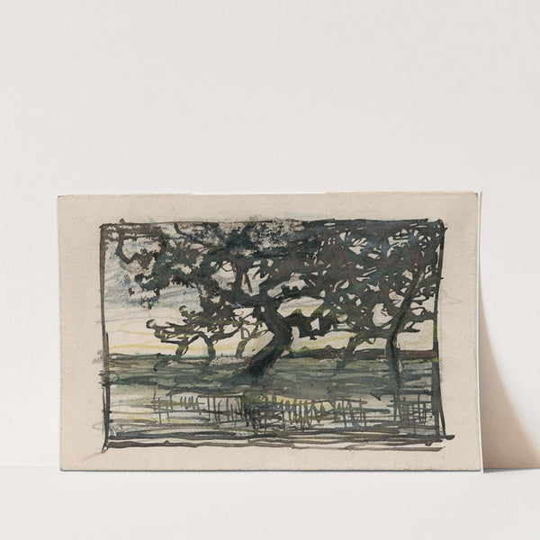 Bomen aan een plas by Frans Smissaert