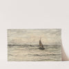 Bomschuiten op zee by Hendrik Willem Mesdag