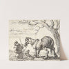 Bonde, trækkende en hest by Pieter van Laer