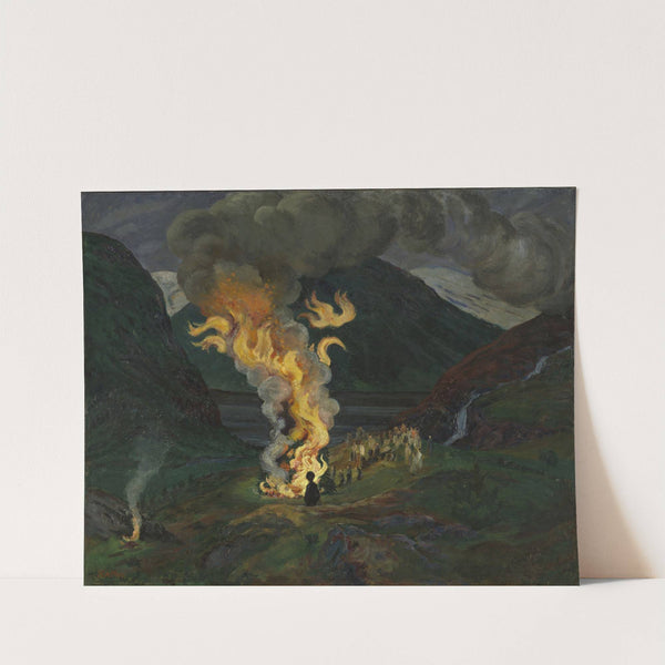 Bonfire celebrating Midsummer Nigh by Nikolai Astrup