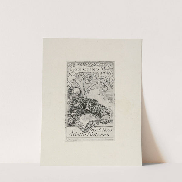 Bookplate; Adolfo Padovan; Non omnis moriar (1902) by Gaetano Previati