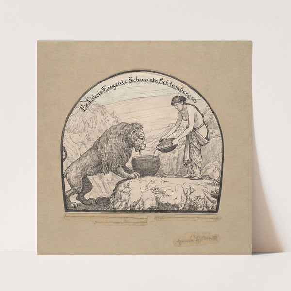 Bookplate Design for Eugenie Schwartz Schlumberger (1880 - 1900) by Hans Thoma