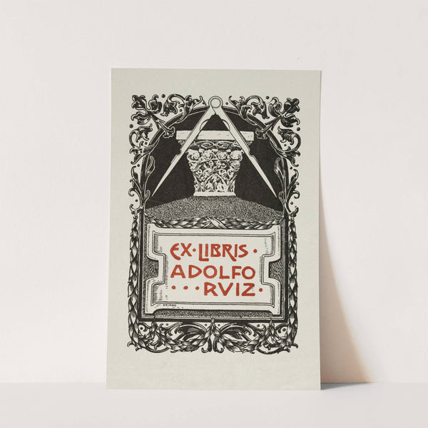 Bookplate of Adolfo Ruiz (1902) by José Triadó
