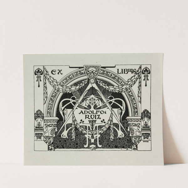 Bookplate of Adolfo Ruiz (1900 - 1910) by José Triadó