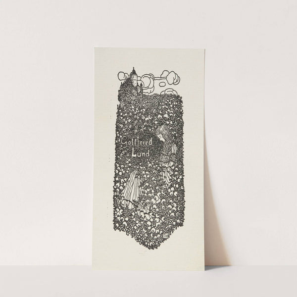 Bookplate of Gottfried Lund (1910) by Theodor Herrmann