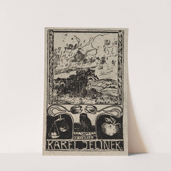 Bookplate of Karel Jelinek (1900) by Alois Kalvoda